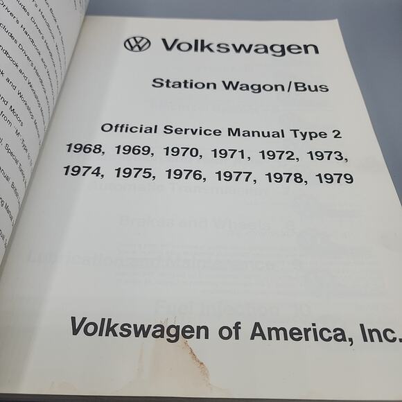 Volkswagen Official Service Manual for Station Wagon Bus 1968-1979 Good - Picture 6 of 14